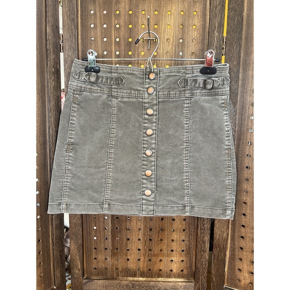 GAP Dresses & Skirts - Gap Women's Sz 2 Greyish Corduroy Mini Skirt Y2K 2004 Academia Boho 70s